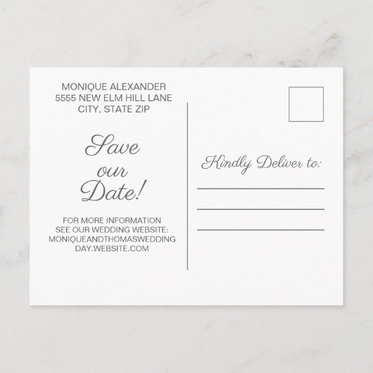 Faire-part de photo de fiançailles de mariage Site (Dos)