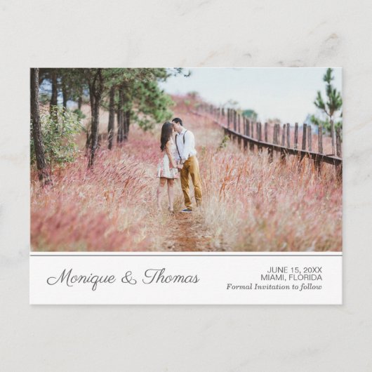 Faire-part de photo de fiançailles de mariage Site (Devant)