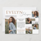 Faire-part de photo de fin d'études avec collage d (Dos)