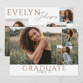 Faire-part de photo de fin d'études avec collage d (Devant / Derrière)