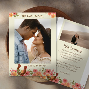 Faire-part de photo de fuite pour mariage