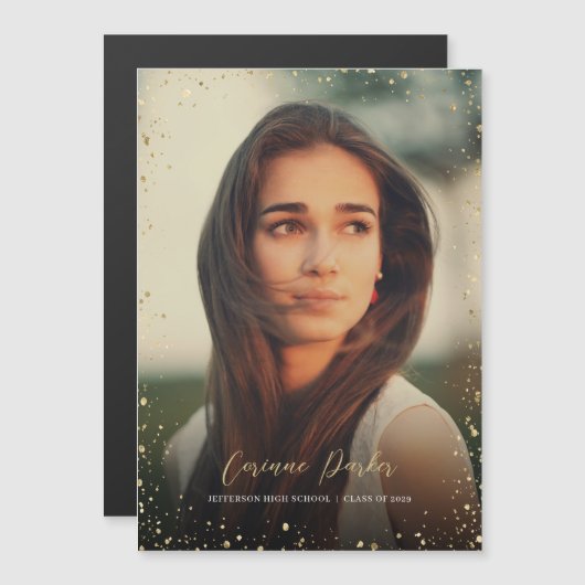 Faire-part de photo de Glitz moderne (Devant / Derrière)