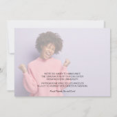 Faire-part de photo de remise de diplômes (Dos)