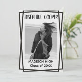 Faire-part de photo de remise de diplômes avec pre (Debout devant)