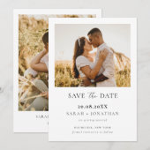 Faire-part de photo de sauvegarde de date de scrip (Devant / Derrière)