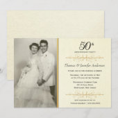 Faire-part de photo élégant pour les 50 ans de mar (Devant / Derrière)