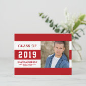 Faire-part de photo graduée à rayures (Debout devant)