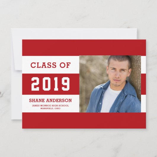 Faire-part de photo graduée à rayures (Devant)