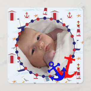 Faire-part de photo personnalisé par bébé nautique