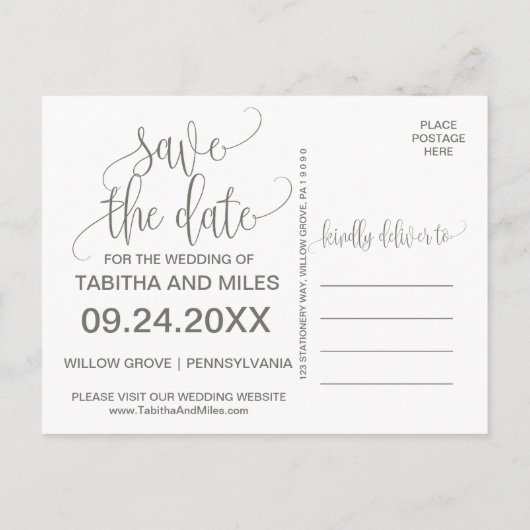 Faire-Part de Photo Rustique (Dos)