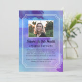 Faire-part de photos de couleur d'eau violette (Debout devant)