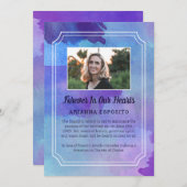 Faire-part de photos de couleur d'eau violette (Devant / Derrière)