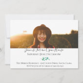 Faire-part de photos de diplômes botaniques modern (Dos)