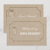 Faire-part de porte-anneau de mariage en toile de (Devant / Derrière)