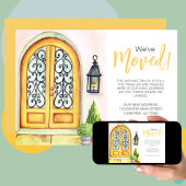 Faire-part de porte jaune sculpté