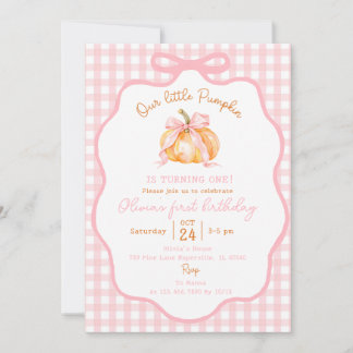 Faire-part de premier anniversaire Carreaux rose c
