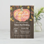 Faire-part de premier anniversaire Citrouille rust (Debout devant)