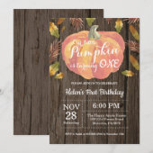 Faire-part de premier anniversaire Citrouille rust (Devant / Derrière)