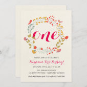 Faire-part de premier anniversaire de bébé Couronn (Devant / Derrière)