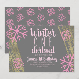 Faire-part de premier anniversaire écriture feuill