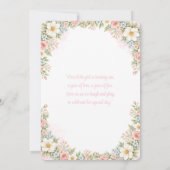 Faire-part de premier anniversaire lapin floral (Dos)