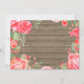 Faire-part de premier anniversaire Rustique Fleurs (Dos)