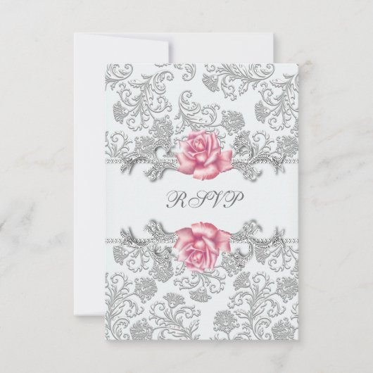 Faire-part de Première Communion pour filles Rose  (Devant)