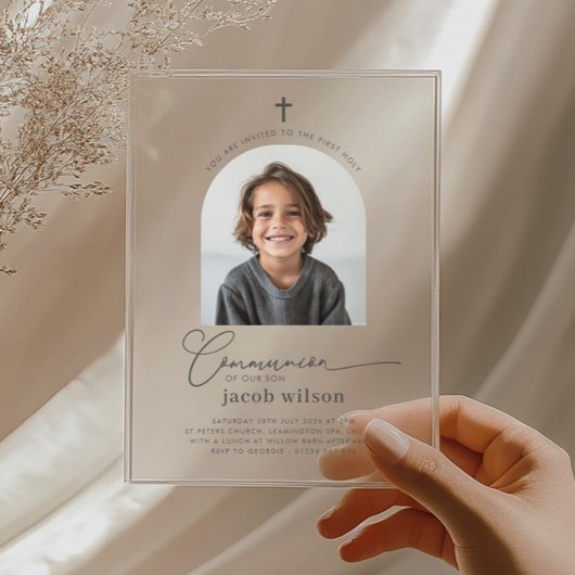 Faire-part de première communion pour garçon avec 