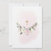 Faire-part de première communion rose pour fille (Dos)