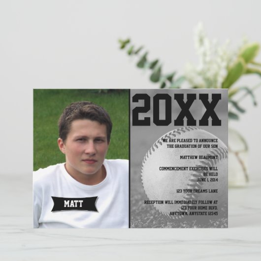 Faire-part de qualification de base-ball (Debout devant)