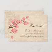 Faire-part de réception beige clair Sakura (Devant / Derrière)