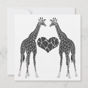 Faire-part de réception de mariage amour girafe