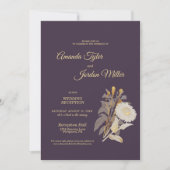 Faire-part de réception de mariage antique Purple  (Devant)