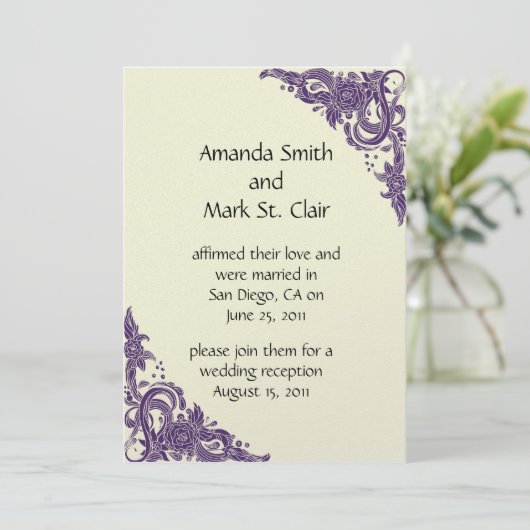 Faire-part de réception de mariage après la cérémo (Debout devant)