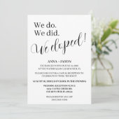 faire-part de réception de mariage après une fugue (Debout devant)