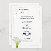 Faire-part de réception de mariage au lys calla (Devant / Derrière)