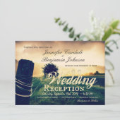 Faire-part de réception de mariage au poteau de cl (Debout devant)