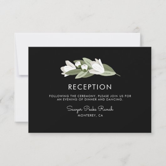 Faire-part de réception de mariage aux fleurs blan (Devant)