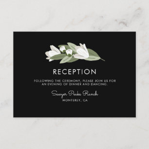 Faire-part de réception de mariage aux fleurs blan