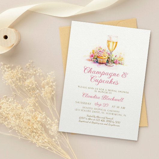 Faire-Part de Réception de Mariage avec Cupcakes a