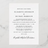 Faire-part de réception de mariage avec photo d'Ar (Verso)