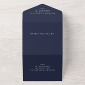 Faire-part de réception de mariage bleu marine élé (Dehors)