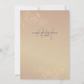 Faire-part de réception de mariage bleu marine or (Dos)