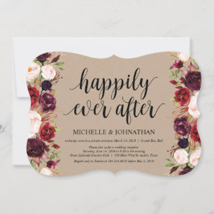 Faire-part de réception de mariage champêtre en fl