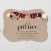 Faire-part de réception de mariage champêtre en kr (Devant / Derrière)