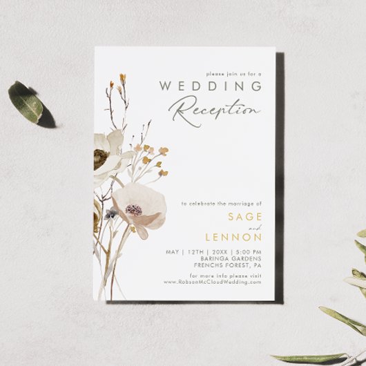 Faire-part de réception de mariage Champêtre et Fa