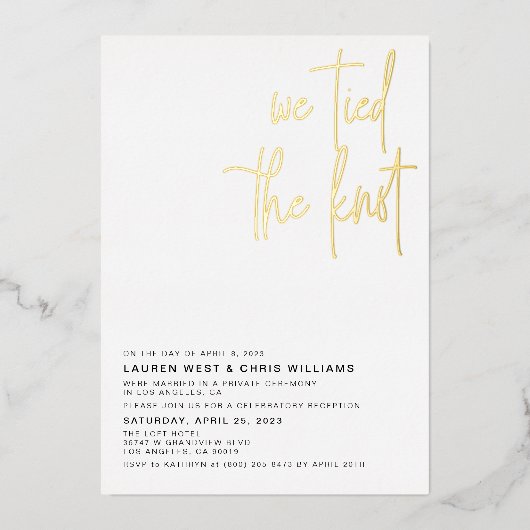 Faire-Part de réception de mariage en feuille d'al (Recto)