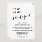 faire-part de réception de mariage en fuite (Devant / Derrière)