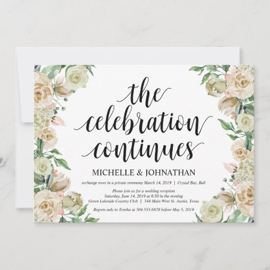 Faire-part de réception de mariage en fuite, La cé (Devant)