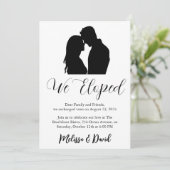faire-part de réception de mariage en noir et blan (Debout devant)